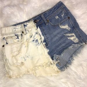 Kendall & Kylie 2 tone jean shorts